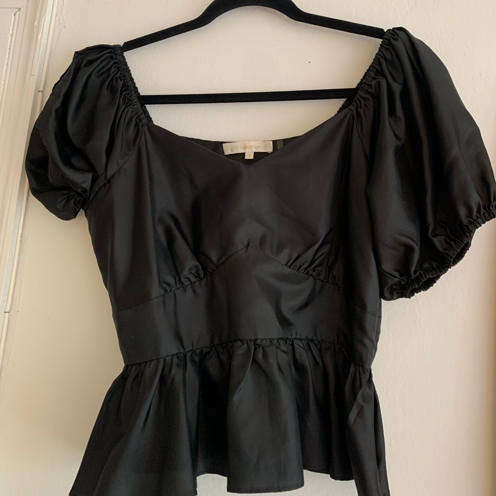 Silk peplum love shack fancy top